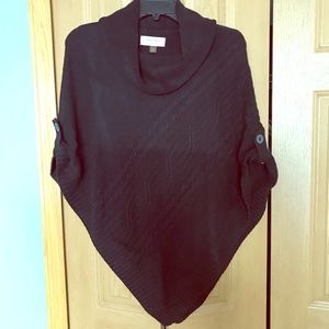 Black pullover poncho
